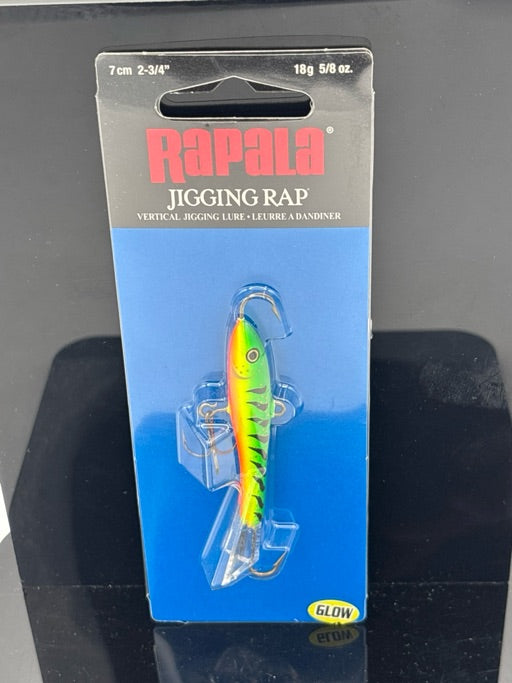 Rapala Jigging Rap 7 Glow Tiger  W7GT