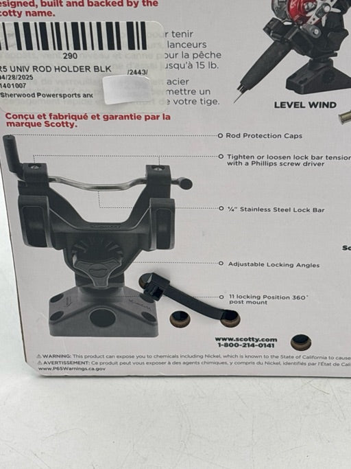 Scotty  R5 Universal Rod Holder Black  290