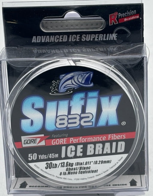 Sufix  832 Advanced Ice Braid Ghost 30LB \/ 50 Yds  671-030GH
