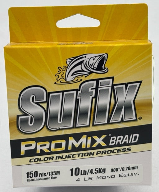 Sufix  ProMix Braid 10 lb Neon Lime 150 Yds 630-010L