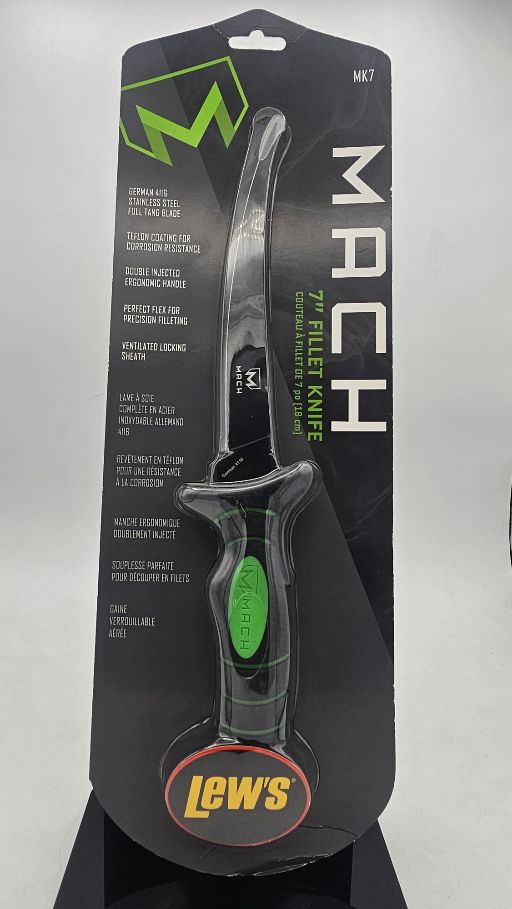 Lews MACH 7\" Filet Knife with Sheath  MK7
