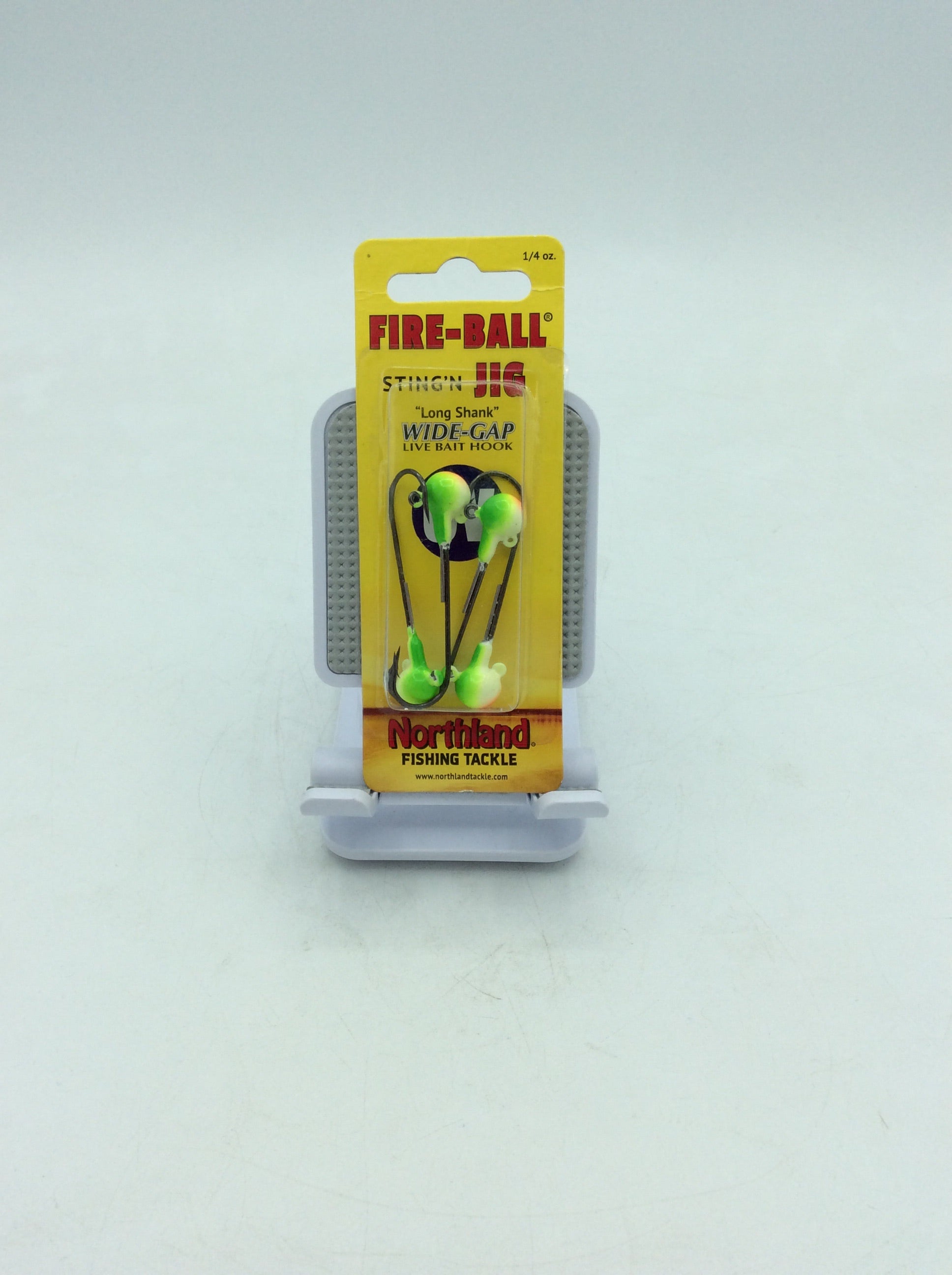 Northland Tackle  Long Shank Fire-Ball Jig, 1\/4 Oz, Glow Watermelon, 4 -Pack 334-428