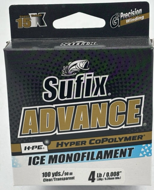 Sufix  Advance Ice Monofilament Clear 4 lb \/ 100 yds  606-004