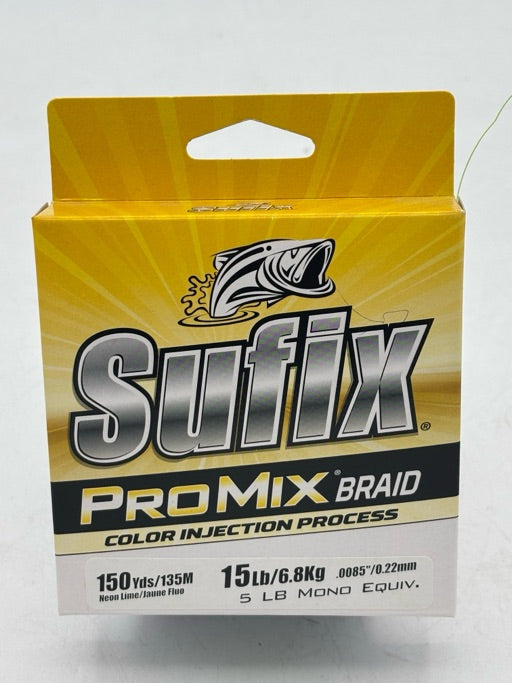 Sufix  ProMix Braid 15 lb  Neon Lime 150 Yds  630-015L