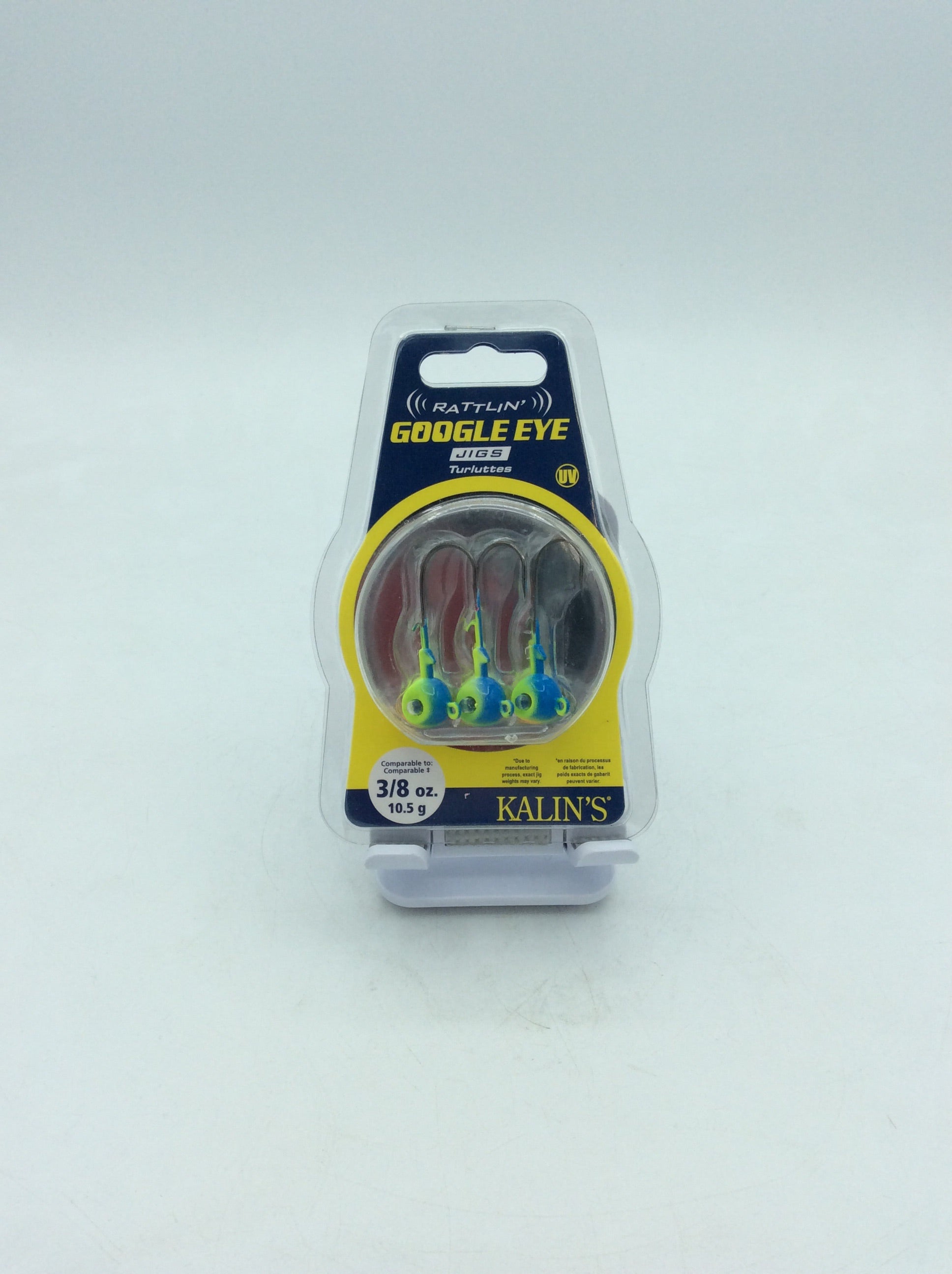 Kalin\u2019s Tackle  Google Eye Jig 3\/8oz Parrot, 3-Pack 096-709