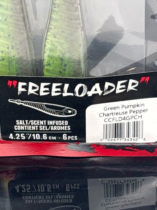 Rapala  Crush City Freeloader 4\u201D Green Pumpkin Chartreuse Pepper  CCFLD4GPCH