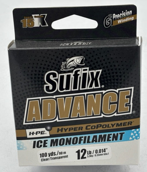 Sufix  Advance Ice Monofilament Clear 12 lb \/ 100 yds 606-012