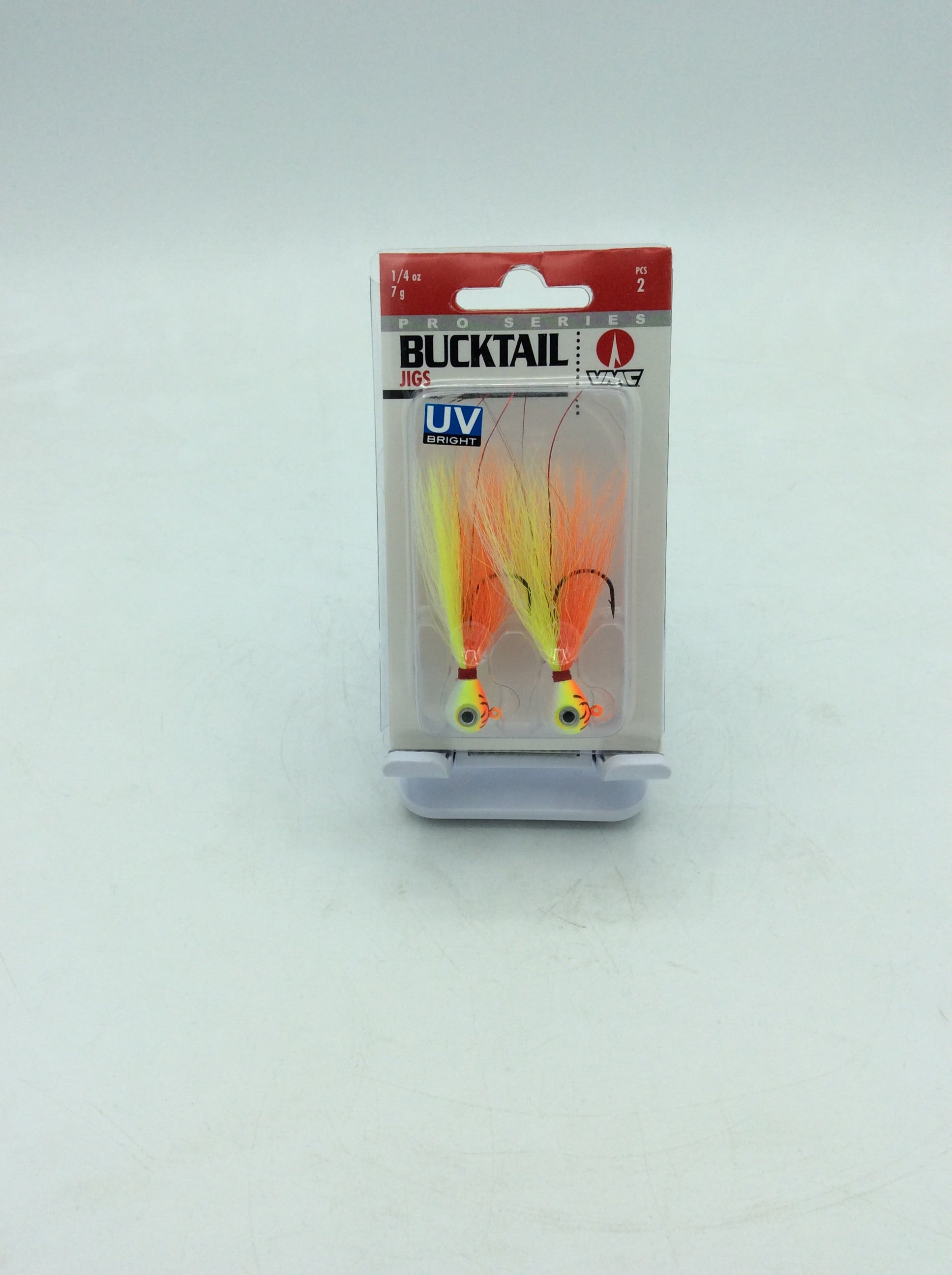 VMC  Bucktail Jig, Orange Fire, 2-pack BKJ14-OFU