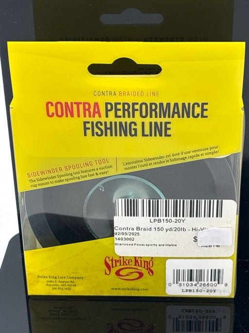 Strike King  Contra Braid 150yd/20lb Hi Vis  LPB150-20Y