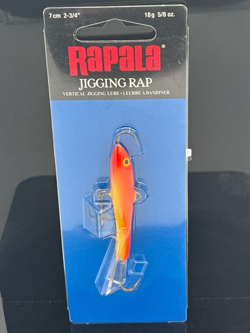 Rapala Jigging Rap 7 Gold Flo Red  W7GFR