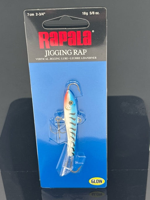 Rapala Jigging Rap 7 Glow Blue Tiger  W7GBT