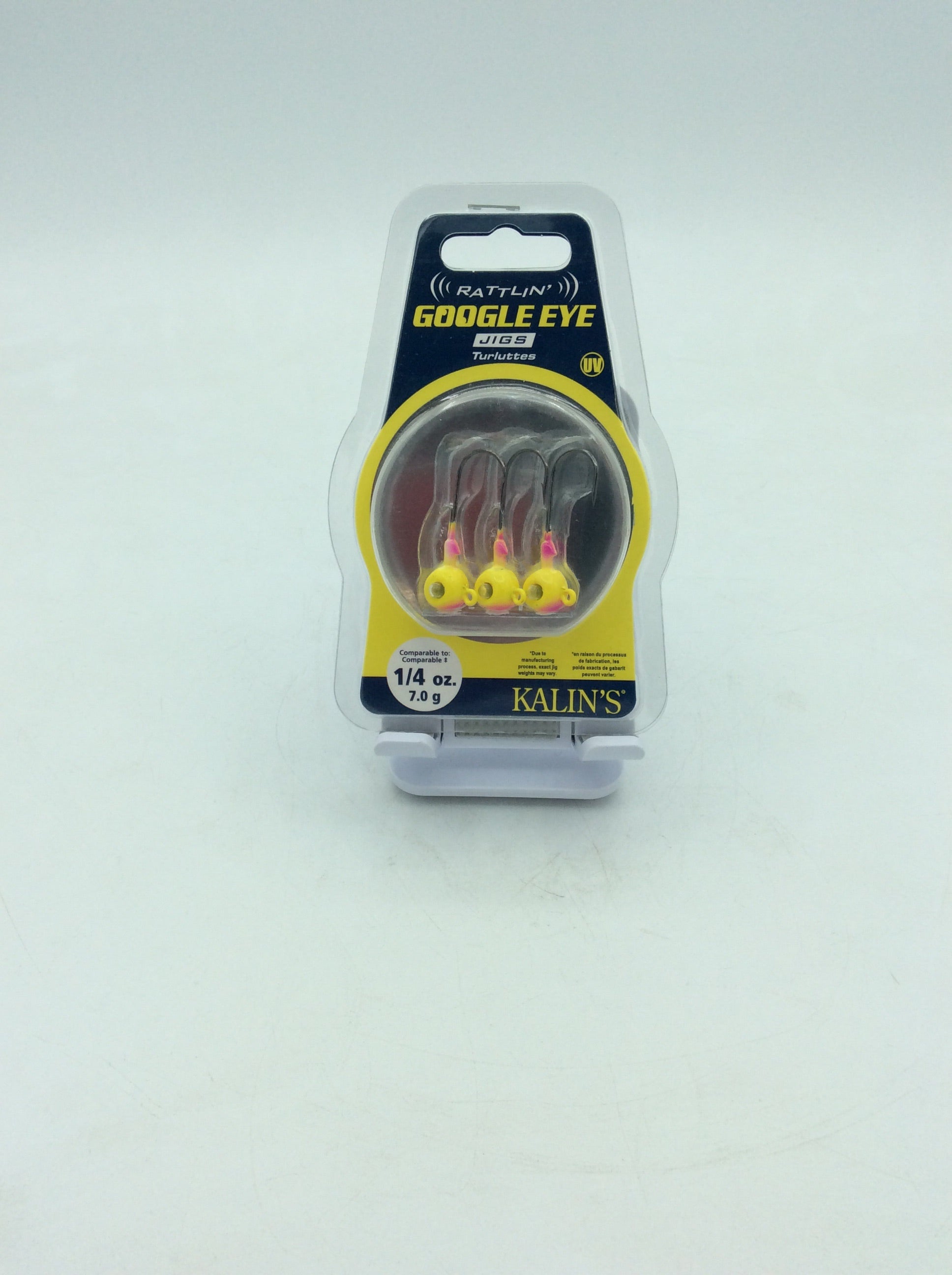 Kalin\u2019s Tackle  Google Eye Jig 1\/4oz Purple\/Chartreuse 3pk 096-898