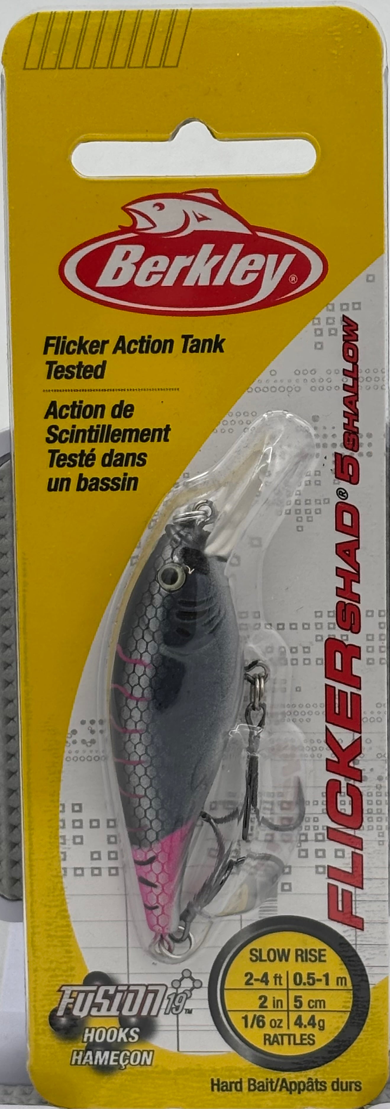 Berkley  Flicker Shad 5 Shallow Firetail MF Black Cougar 1\/6 oz  120-9063