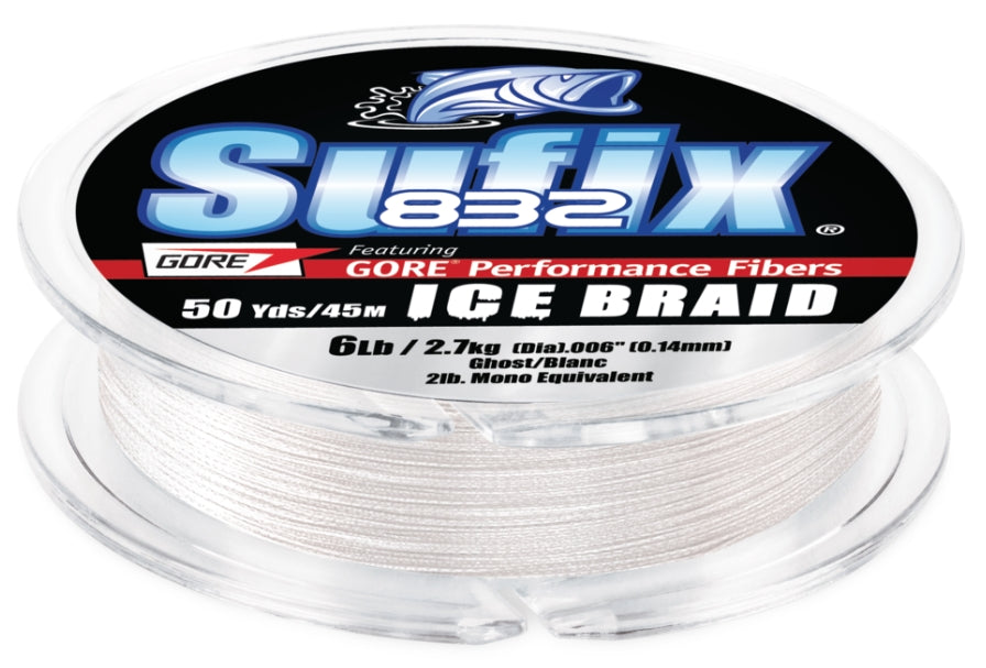 Sufix  832 Advanced Ice Braid Ghost 6LB \/ 50 Yds  671-006GH
