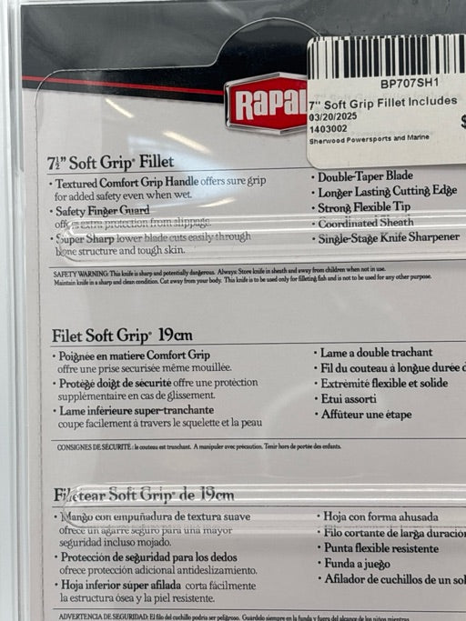 Rapala 7-201D Soft Grip Fillet Knife  BP707SH1