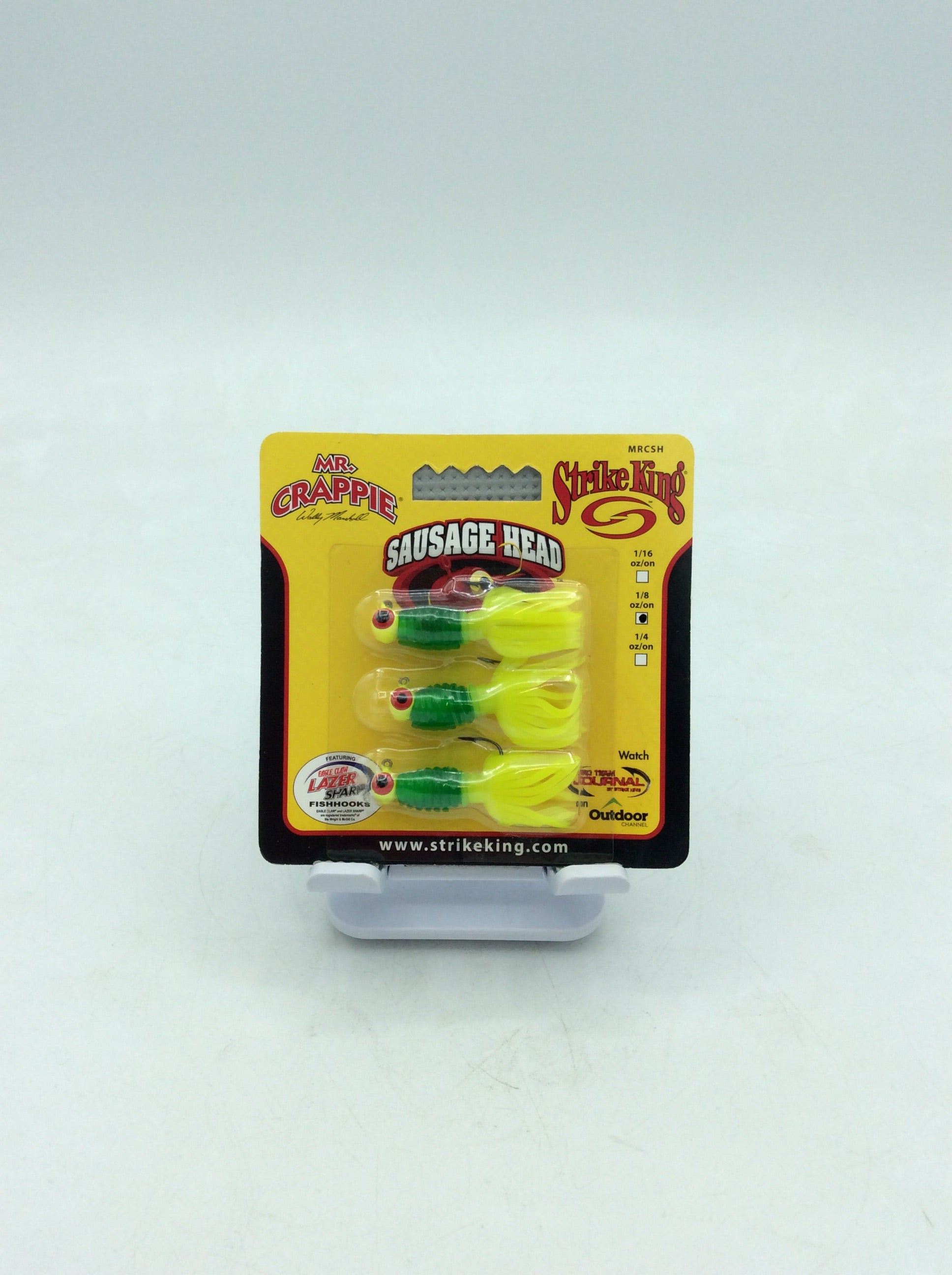Strike King  Mr Crappie Sausage Head, Lime-A-Nator, 3-Pack MRCSH18-247