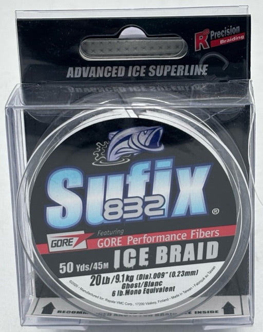 Sufix  832 Advanced Ice Braid Ghost 20LB \/ 50 Yds  671-020GH
