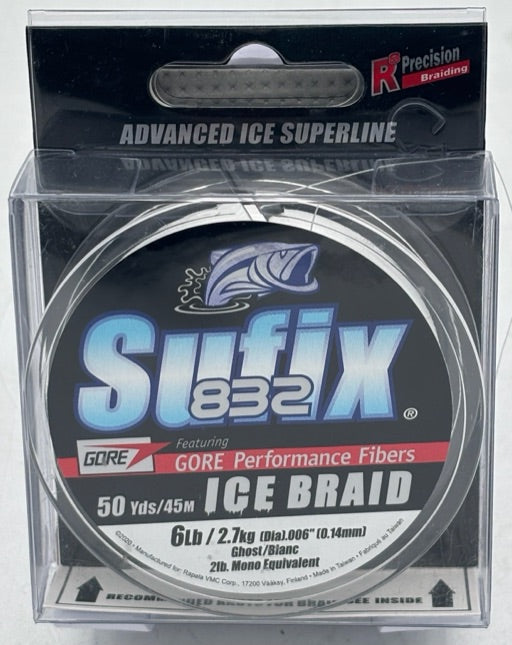 Sufix  832 Advanced Ice Braid Ghost 6LB \/ 50 Yds  671-006GH