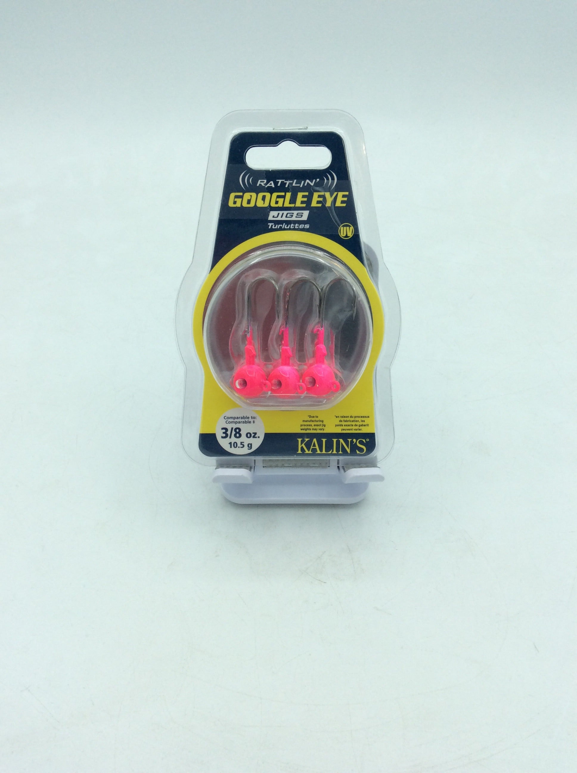 Kalin\u2019s Tackle  Google Eye Jig 3\/8oz, Pink, 3-Pack 096-707