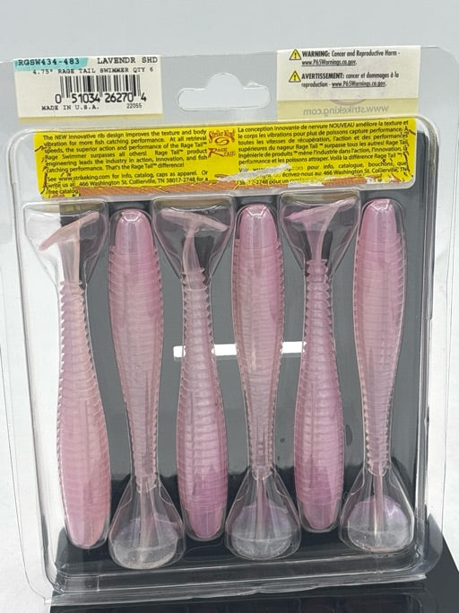 Strike King Rage Swimmer 4 3\/4 Lavender  RGSW434-483
