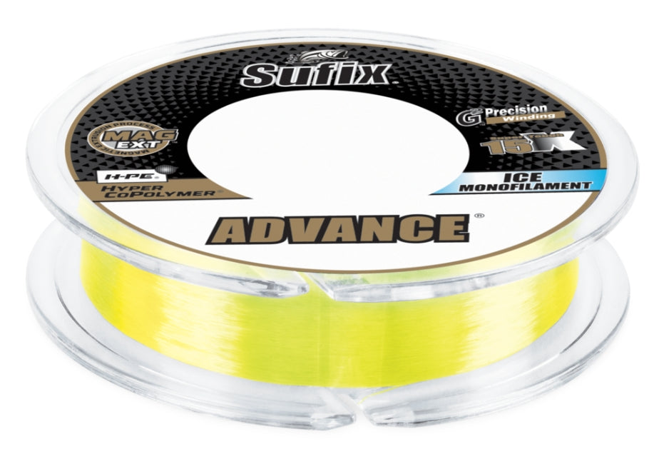 Sufix  Advance Ice Monofilament Neon Lime 8 lb \/ 100 yds  606-008L